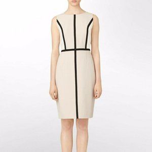 Red Calvin Klein Colorblock Sheath Dress